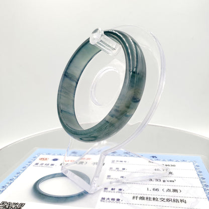 Yingmart 55mm VIP Icy Transparent Deep Sea Blue Genuine Burmese Jade A Jaideite Jade Bangle, Vintage Jewelry, jade jewelry, Accessories
