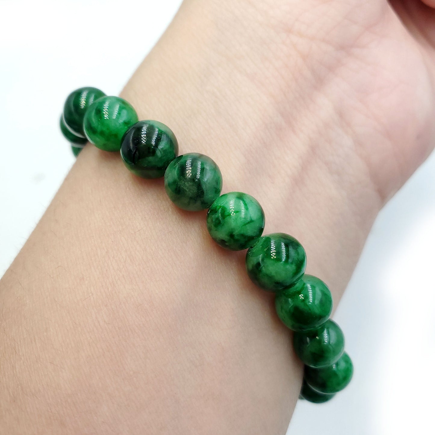 Yingmart Natural Green Jade Jadeite Baracelet, Chain bracelet bead, Jade Gemstones, Real Gemstone Bracelet, Gift for her