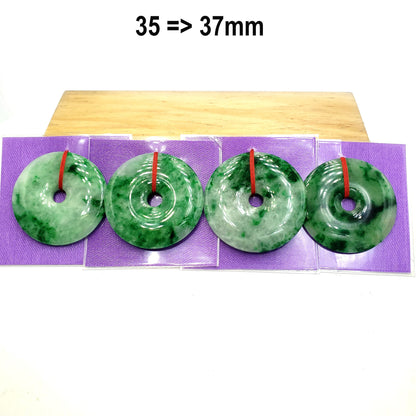 Yingmart Green natural Jade stone Charm carved Donut Jadeite Pendant Pendant Necklace, Good Luck Pendant, Protection