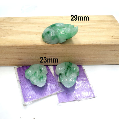 Yingmart Green Natural Jade Stone Carved Statue of Frog Jadeite, Decoration, Good Luck