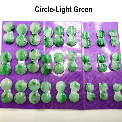 Yingmart Pairs of Green natural Jade stone Charm Circle Face Ring, Earring Pendant Necklace, Earring, Decoration, Good Luck Pendant