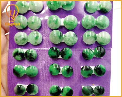 Yingmart Pairs of Green natural Jade stone Charm Circle Face Ring, Earring Pendant Necklace, Earring, Decoration, Good Luck Pendant