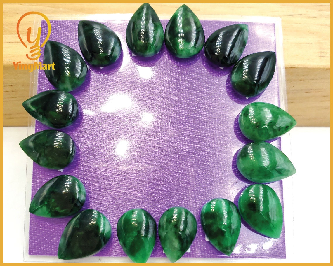 Yingmart Pairs of Green natural Jade stone Charm Face Ring, Earring Pendant Necklace, Earring, Decoration, Good Luck Pendant