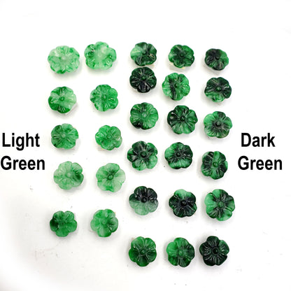 Yingmart Pairs of Green natural Jade stone Charm Caved Apricot Blossom Face Ring, Earring Pendant Necklace, Decoration, Good Luck Pendant