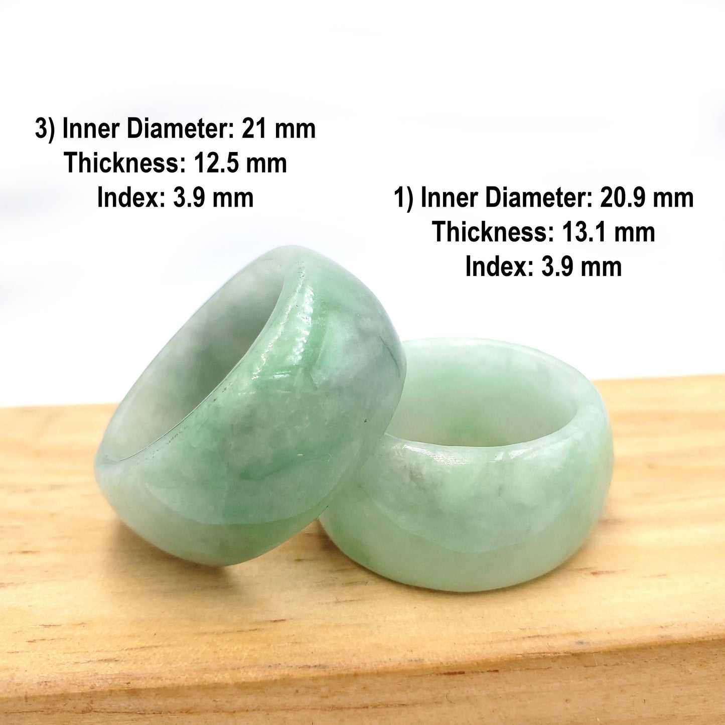 Yingmart Dark And Light Oil Green Jadeite Jade Ring, Burmese Myanmar, Vintage Jewelry Gift for Her Mom, Feng Shui Grandma Sister Men Women