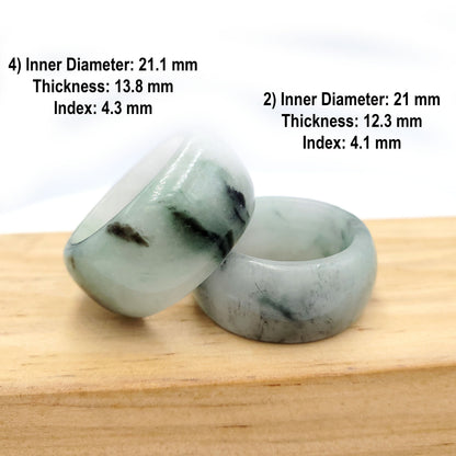 Yingmart Dark And Light Oil Green Jadeite Jade Ring, Burmese Myanmar, Vintage Jewelry Gift for Her Mom, Feng Shui Grandma Sister Men Women