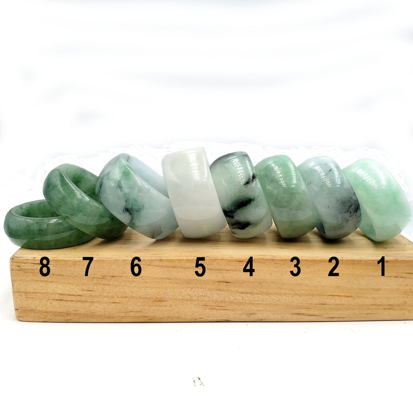 Yingmart Dark And Light Oil Green Jadeite Jade Ring, Burmese Myanmar, Vintage Jewelry Gift for Her Mom, Feng Shui Grandma Sister Men Women