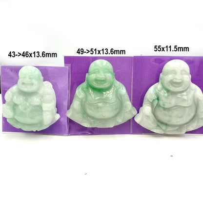 Yingmart Light Green Natural Jade Stone Carved Statue of Buddha Jadeite, Protection, Good Luck