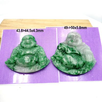 Yingmart White Green Spot Natural Jade Stone Carved Statue of Buddha Jadeite, Protection, Good Luck