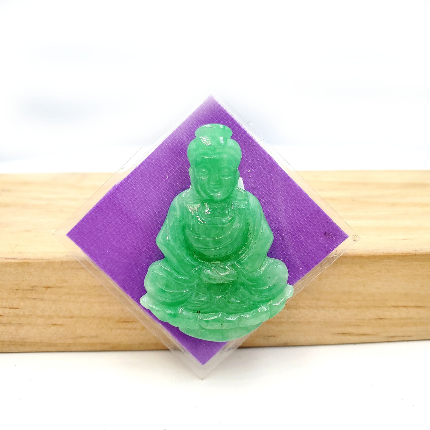 Yingmart Light Green Natural Jade Stone Carved Statue of gautama Buddha Jadeite, Protection, Good Luck