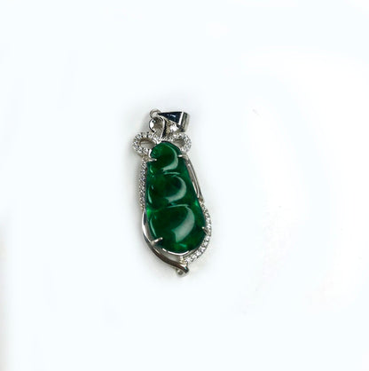 Yingmart PJG02 Green natural Jade stone Charm carved Pendant Necklace, Good Luck Pendant, Protection