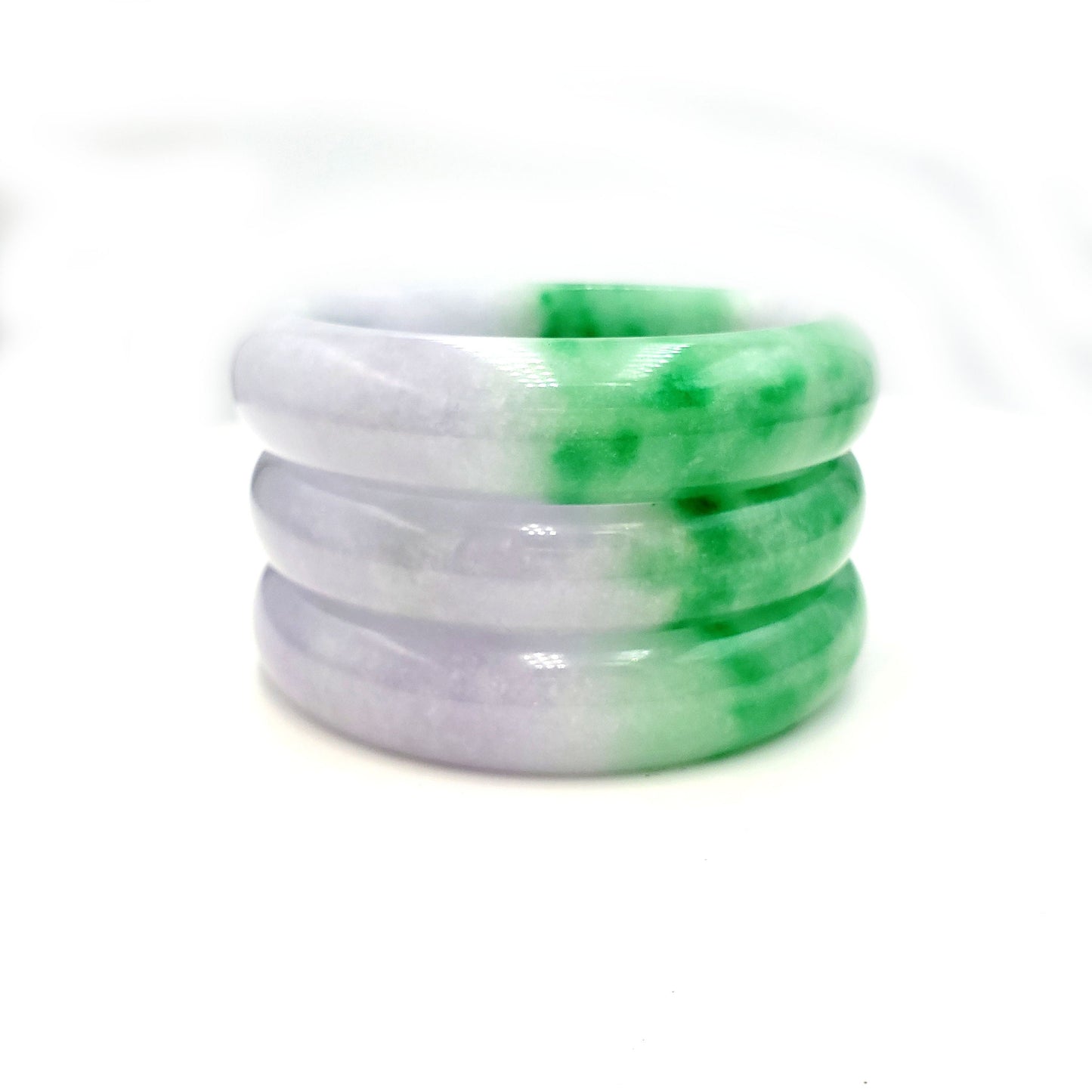 Yingmart 48 to 65mm Light Green, White Purple  jadeite Bracelet Bangle Natural Jade , Vintage Jewelry, Real Gemstone Bracelet, Gift for her