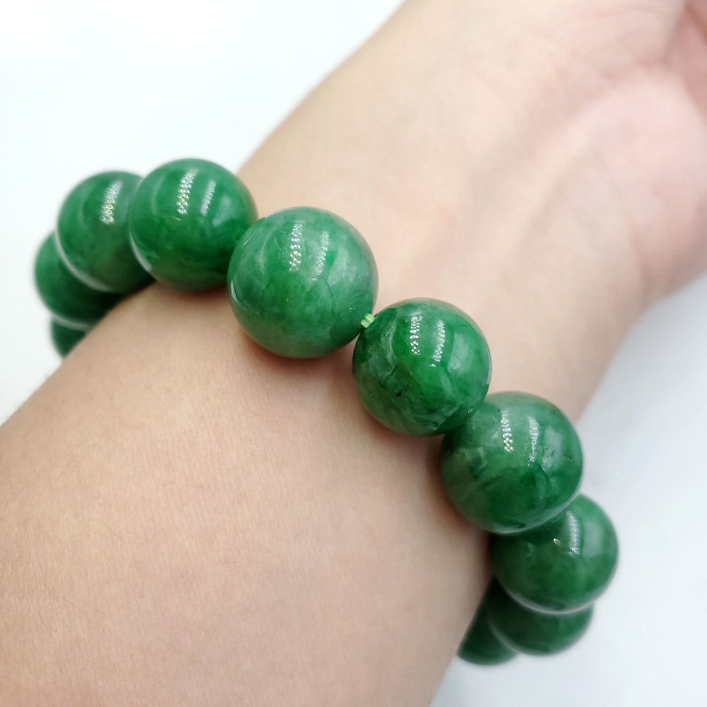 Yingmart Natural Green Jade Jadeite Baracelet, Chain bracelet bead, Jade Gemstones, Real Gemstone Bracelet, Gift for her