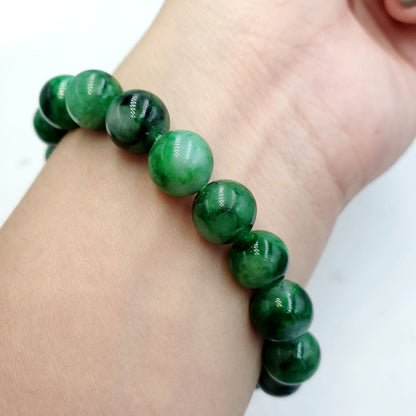 Yingmart Natural Green Jade Jadeite Baracelet, Chain bracelet bead, Jade Gemstones, Real Gemstone Bracelet, Gift for her