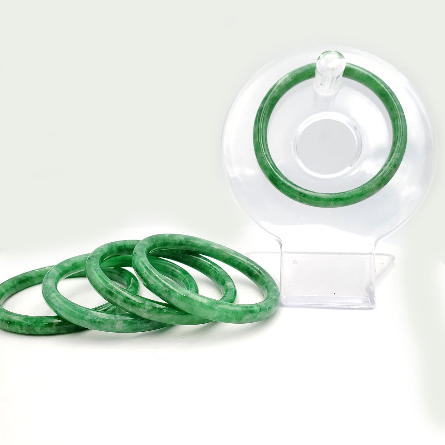 Yingmart 38-46mm Baby Size Green Natural Jadeite Jade Bangle Bracelet, Real Gemstone Bracelet, Vintage Jewelry, Birthday Gift