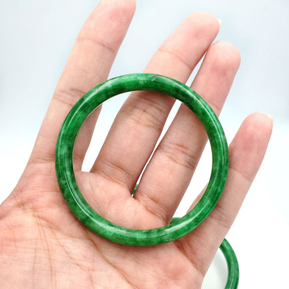 Yingmart 38-46mm Baby Size Green Natural Jadeite Jade Bangle Bracelet, Real Gemstone Bracelet, Vintage Jewelry, Birthday Gift