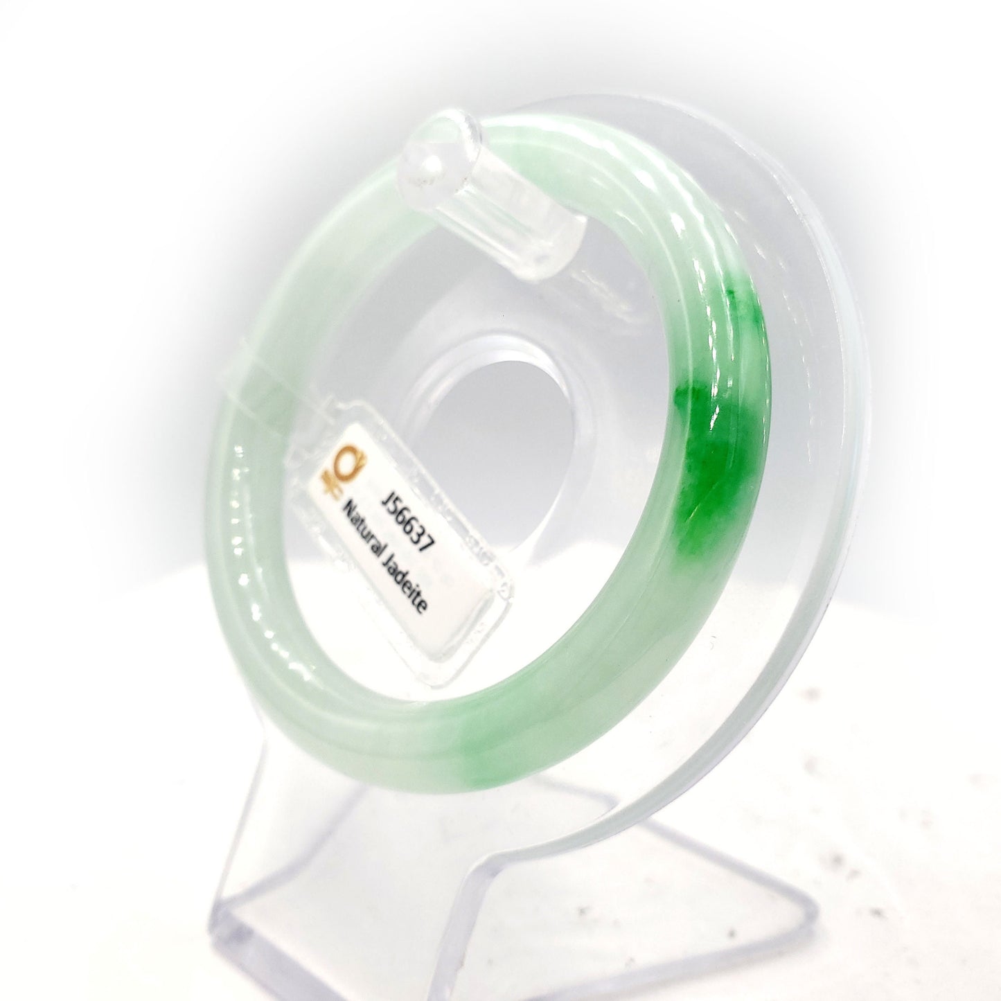 Yingmart 52mm Certified Natural  White with Stunning Green Spots Green Spots, Real Gemstone Bracelet, Vintage Jewelry, Gift for her