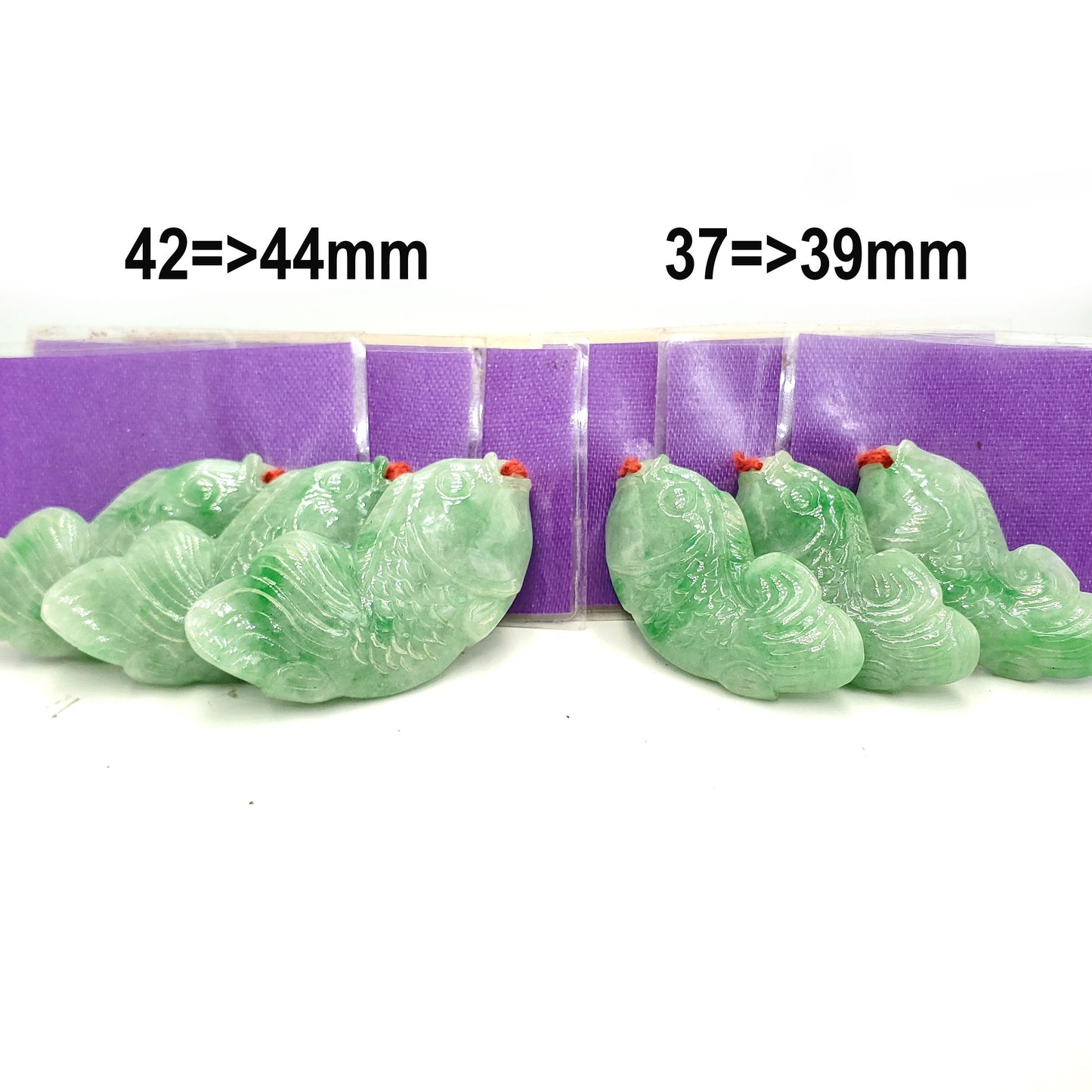 Yingmart Green natural Jade stone Charm carved Fish Pendant Necklace, Good Luck Pendant, Protection