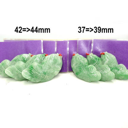 Yingmart Green natural Jade stone Charm carved Fish Pendant Necklace, Good Luck Pendant, Protection