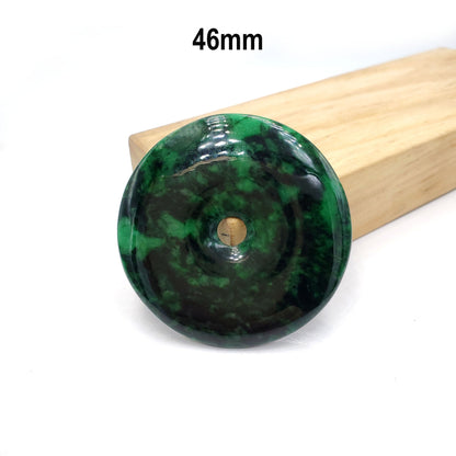 Yingmart Green natural Jade stone Charm carved Donut Jadeite Pendant Pendant Necklace, Good Luck Pendant, Protection