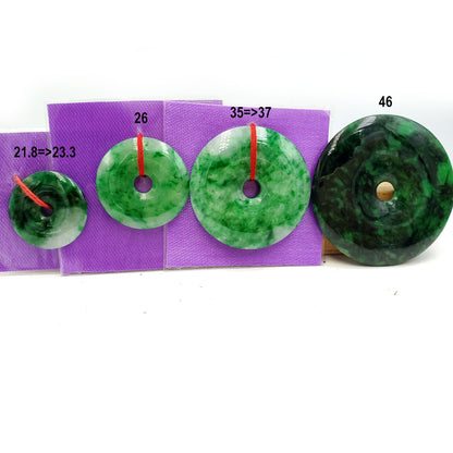 Yingmart Green natural Jade stone Charm carved Donut Jadeite Pendant Pendant Necklace, Good Luck Pendant, Protection