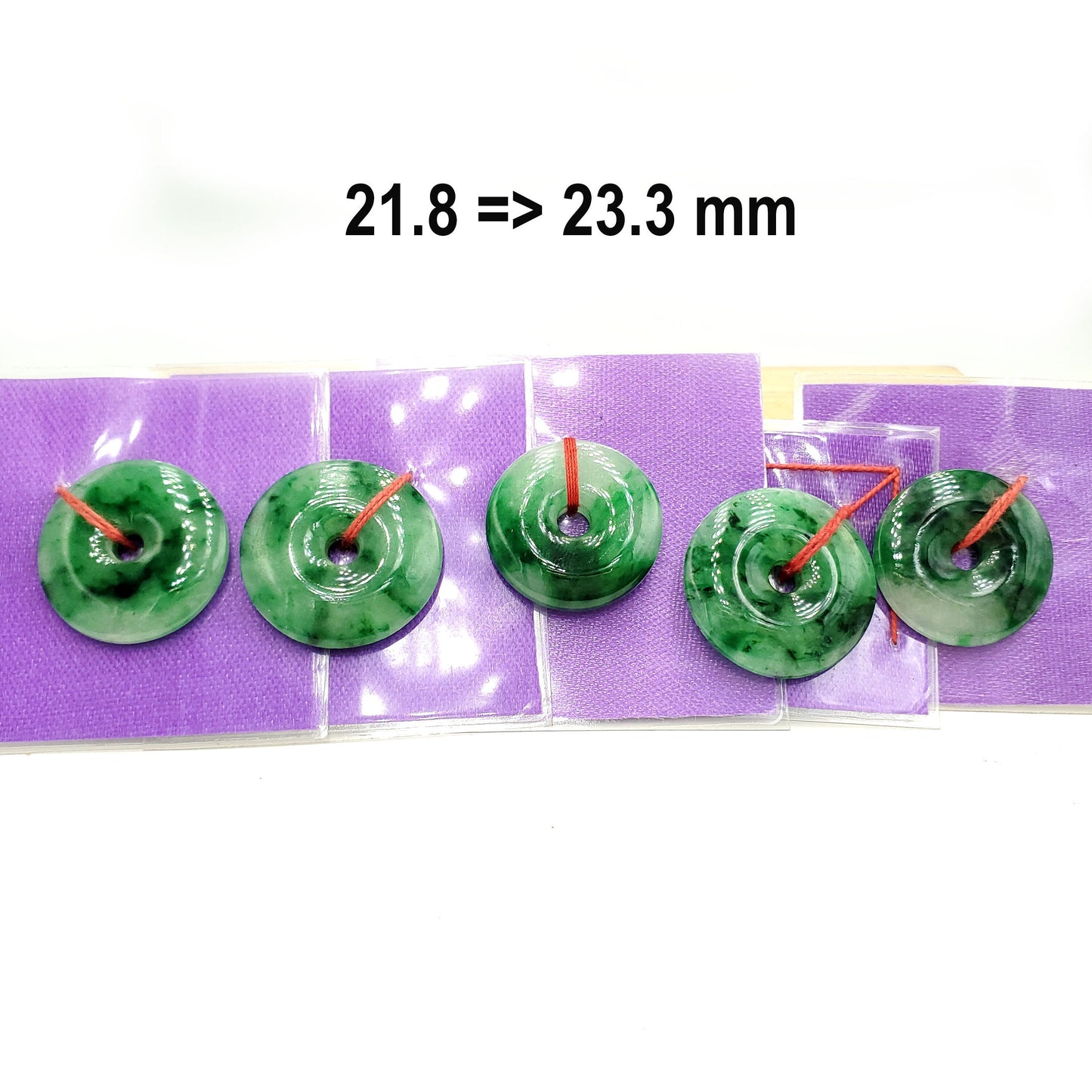 Yingmart Green natural Jade stone Charm carved Donut Jadeite Pendant Pendant Necklace, Good Luck Pendant, Protection