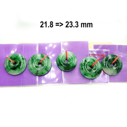 Yingmart Green natural Jade stone Charm carved Donut Jadeite Pendant Pendant Necklace, Good Luck Pendant, Protection