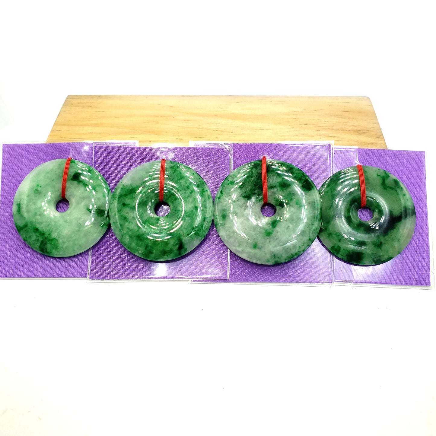 Yingmart Green natural Jade stone Charm carved Donut Jadeite Pendant Pendant Necklace, Good Luck Pendant, Protection