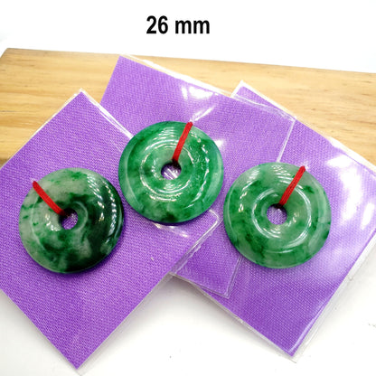 Yingmart Green natural Jade stone Charm carved Donut Jadeite Pendant Pendant Necklace, Good Luck Pendant, Protection