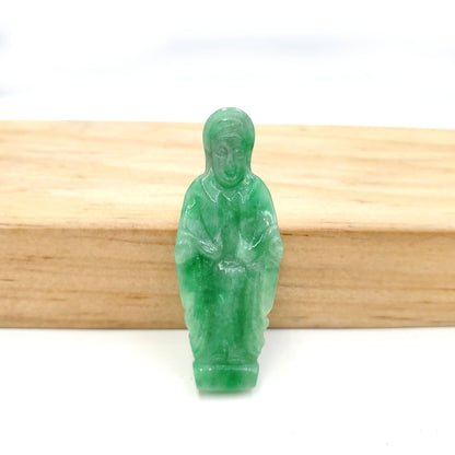 Yingmart Green Natural Jade Stone Carved Statue of Blessed Mother Jadeite, Protection, Good Luck