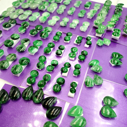 Yingmart Pairs of Green natural Jade stone Charm Circle Face Ring, Earring Pendant Necklace, Earring, Decoration, Good Luck Pendant