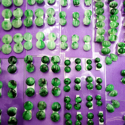 Yingmart Pairs of Green natural Jade stone Charm Circle Face Ring, Earring Pendant Necklace, Earring, Decoration, Good Luck Pendant