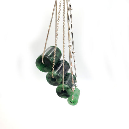 Yingmart Green natural jade charm, necklace,  Pendant, Chain bracelet bead decoration, Lucky pendant