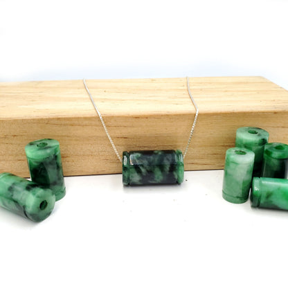 Yingmart Green natural jade charm, necklace,  Pendant, Chain bracelet bead decoration, Lucky pendant