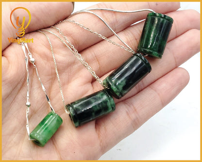 Yingmart Green natural jade charm, necklace,  Pendant, Chain bracelet bead decoration, Lucky pendant