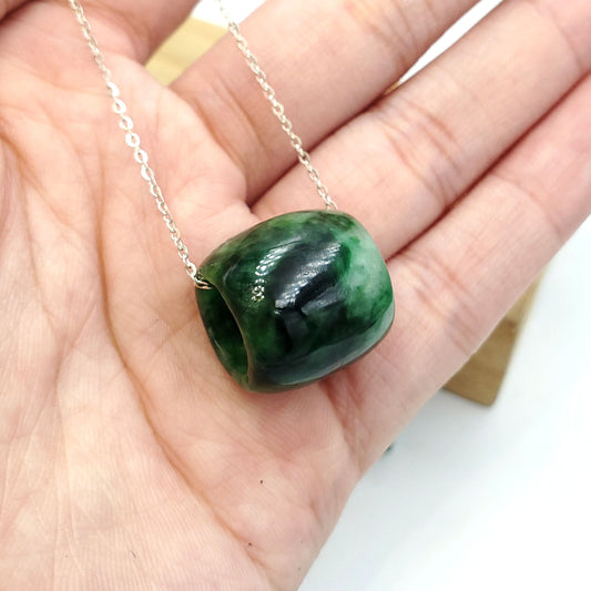 Yingmart Green natural jade necklace,  Pendant, Chain bracelet bead decoration, Lucky pendant