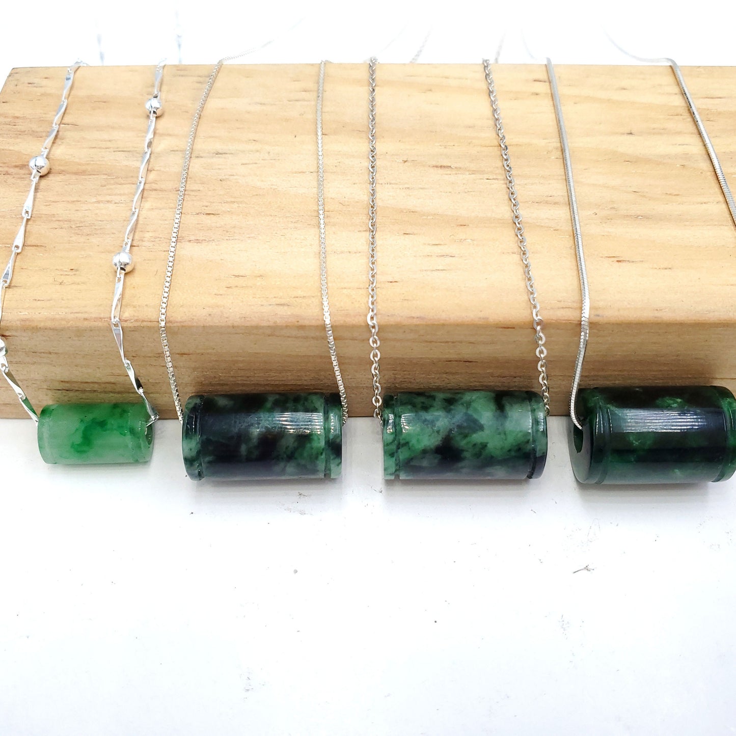 Yingmart Green natural jade charm, necklace,  Pendant, Chain bracelet bead decoration, Lucky pendant