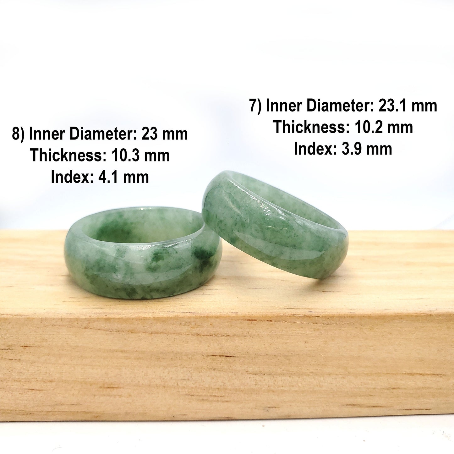 Yingmart Dark And Light Oil Green Jadeite Jade Ring, Burmese Myanmar, Vintage Jewelry Gift for Her Mom, Feng Shui Grandma Sister Men Women