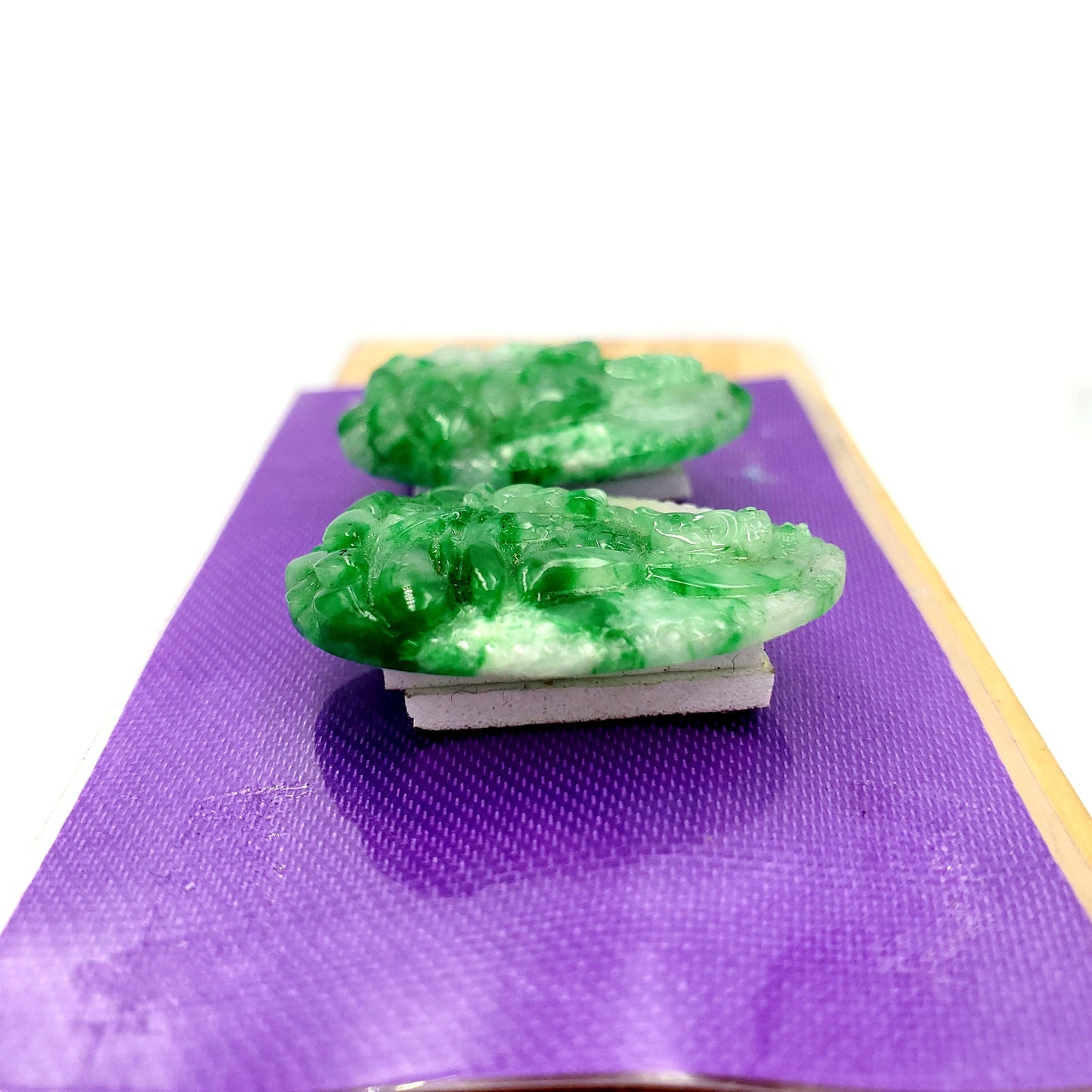 Yingmart PJG22 White Green Spot Natural Jade Stone Carved Statue of gautama Buddha Jadeite, Protection, Good Luck