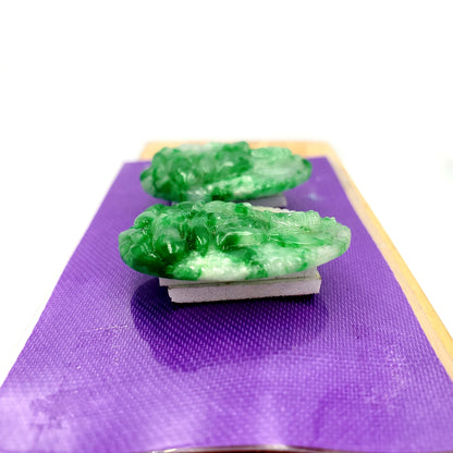 Yingmart PJG22 White Green Spot Natural Jade Stone Carved Statue of gautama Buddha Jadeite, Protection, Good Luck