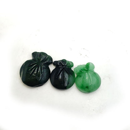 Yingmart Green natural jade charm Caved Bag, necklace, Earrings, Pendant, Chain bracelet bead decoration, Lucky pendant