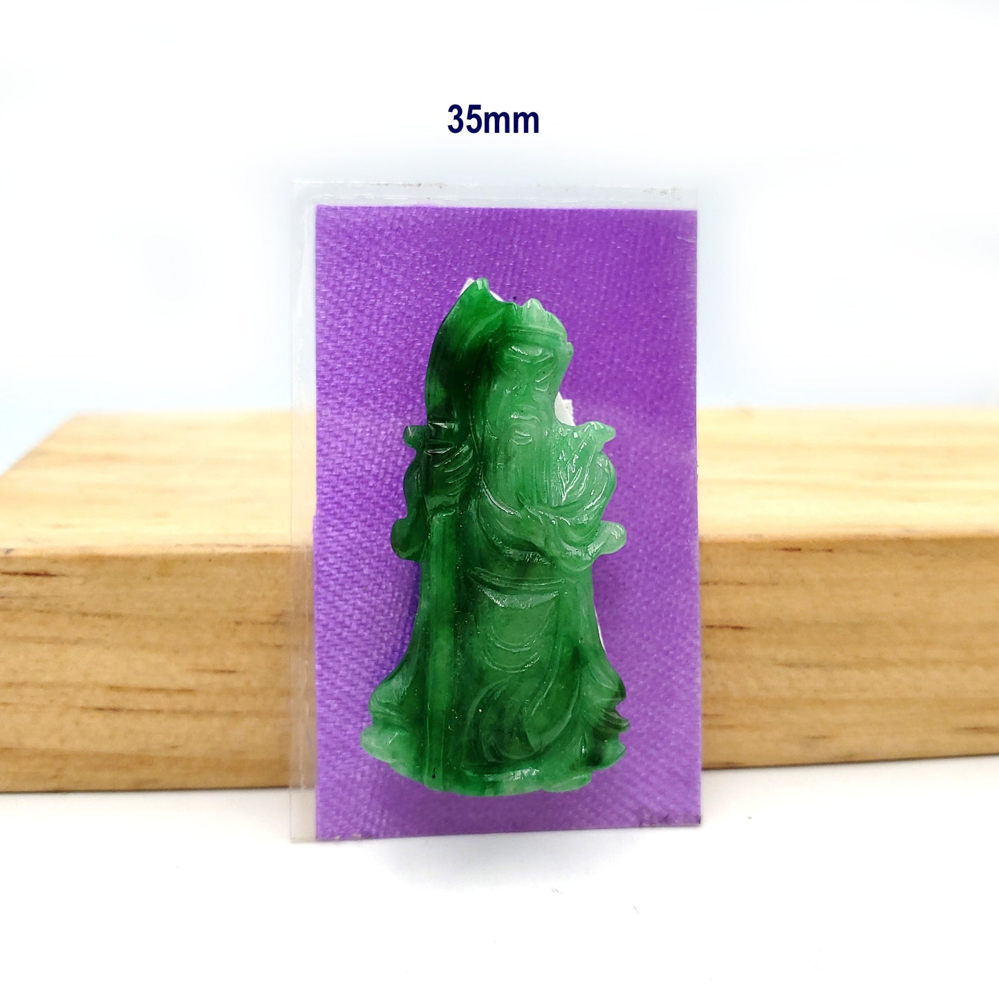 Yingmart PJG30 Green Natural Jade Stone Carved Statue of generals Jadeite, Protection, Good Luck