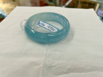 Yingmart 48mm-59mm Natural Dark Blue Aquamarine Bangle Bracelet, Real Gemstone, High Quality Jewelry