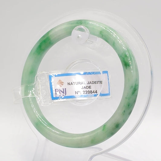 Yingmart 54mm PNJ220844 Certified Natural Color Green Natural Jadeite Jade Bangle Bracelet, Real Gemstone, Vintage Jewelry, Gift for her