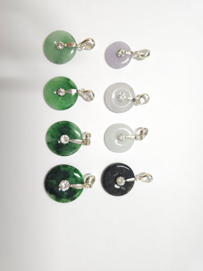 Yingmart Genuine Small Fu Green Natural Jadeite Jade Pendant, Real Gemstone, Vintage Jewelry, Gift for her