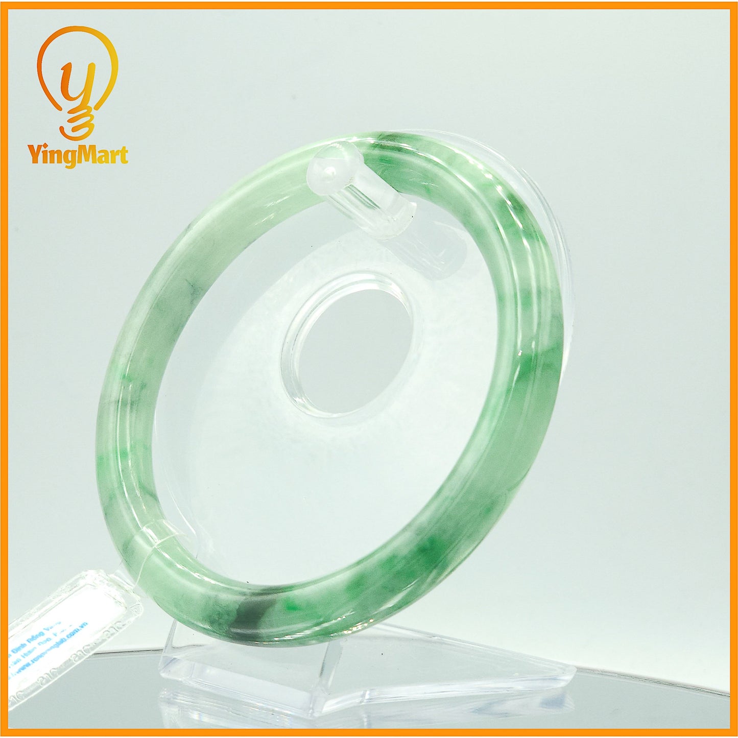 YingCollection 69mm SJC 57635 Certified Natural Color Green With Black Brown Spot Jadeite Jade Bangle Bracelet, Real Gemstone, Jewelry