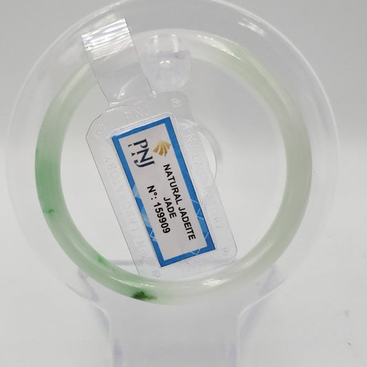 Yingmart 53mm Certified Natural Color Green Natural Jadeite Jade Bangle Bracelets, Real Gemstone Bracelet, Vintage Jewelry 159909