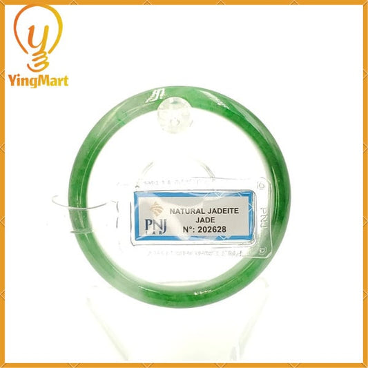 Certified 52mm Natural Color Green with Black Brown Spot Jadeite Bangle PNJ202628 | Bracelet for Men, Women, Grandma, Sister – Vintage Gift