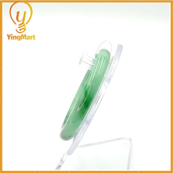 Jade Jadeite Bangle 51mm PNJ168883 | Yingmart Natural Color Light To Medium Green, Black Spots Jade Bracelet for Men, Mother, Grandma,Sister