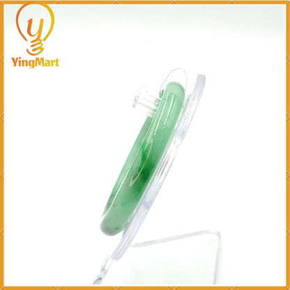 Jade Jadeite Bangle 51mm PNJ168883 | Yingmart Natural Color Light To Medium Green, Black Spots Jade Bracelet for Men, Mother, Grandma,Sister